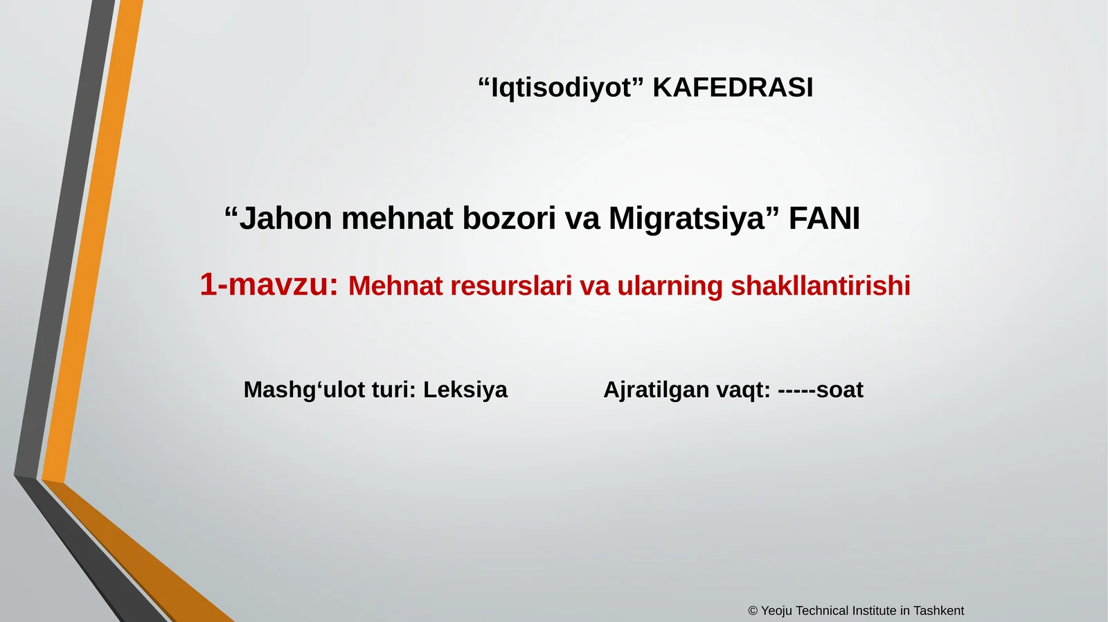 Mehnatresurslarivaularningshakllantirishi