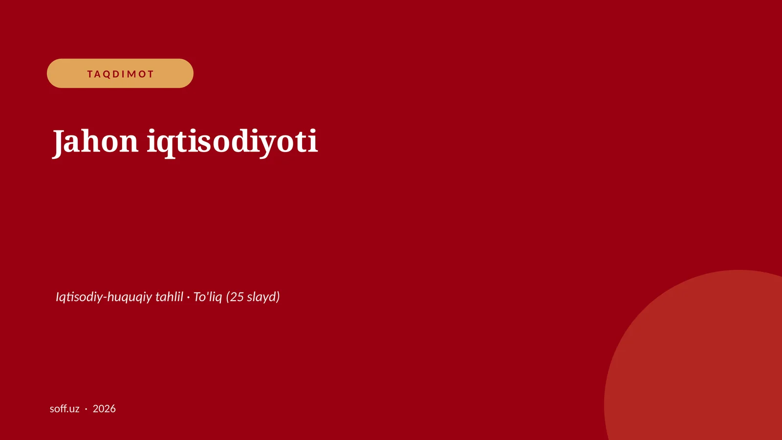 Jahon iqtisodiyoti