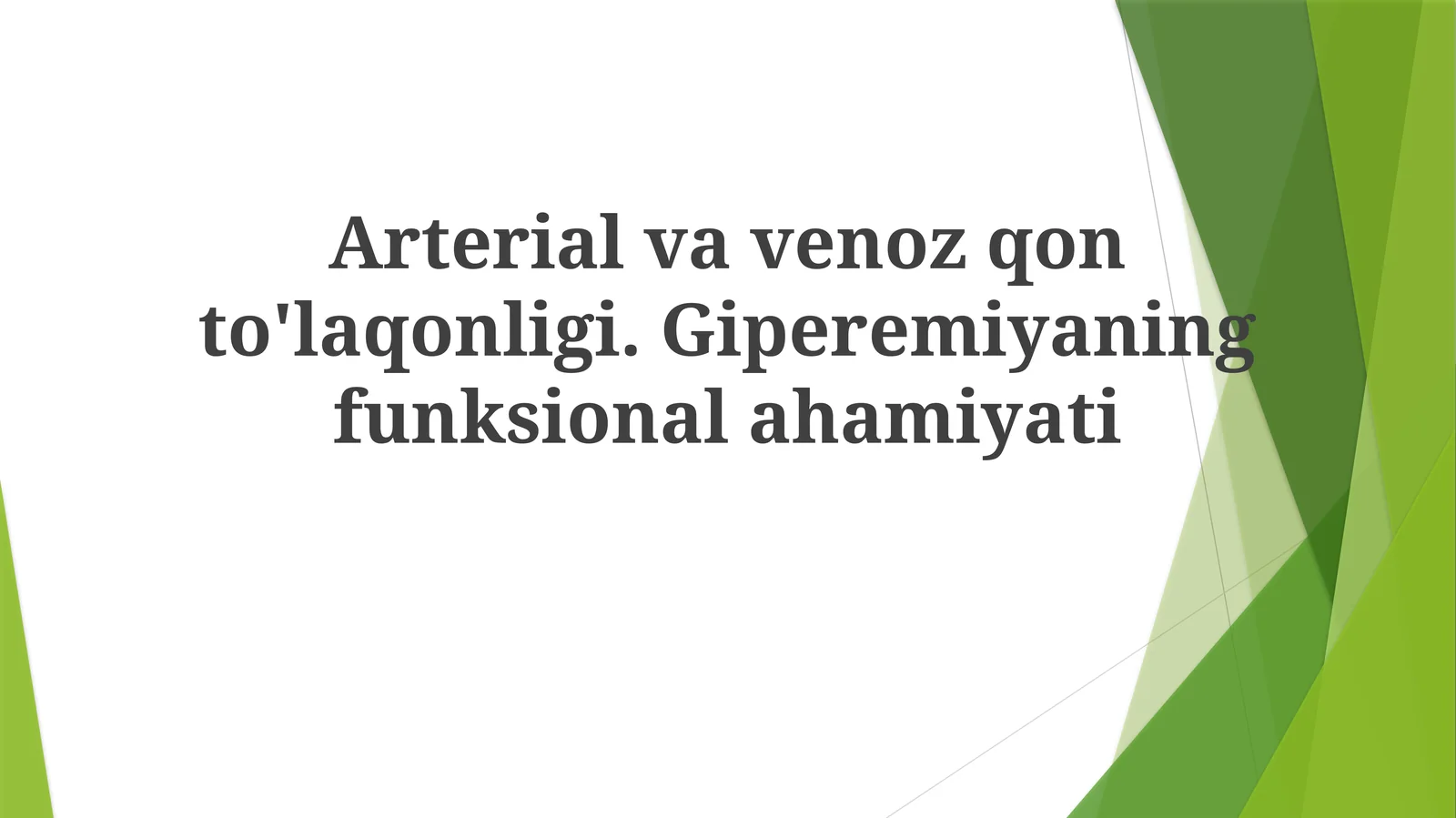 Giperemiya va uning fiziologik vazifalari