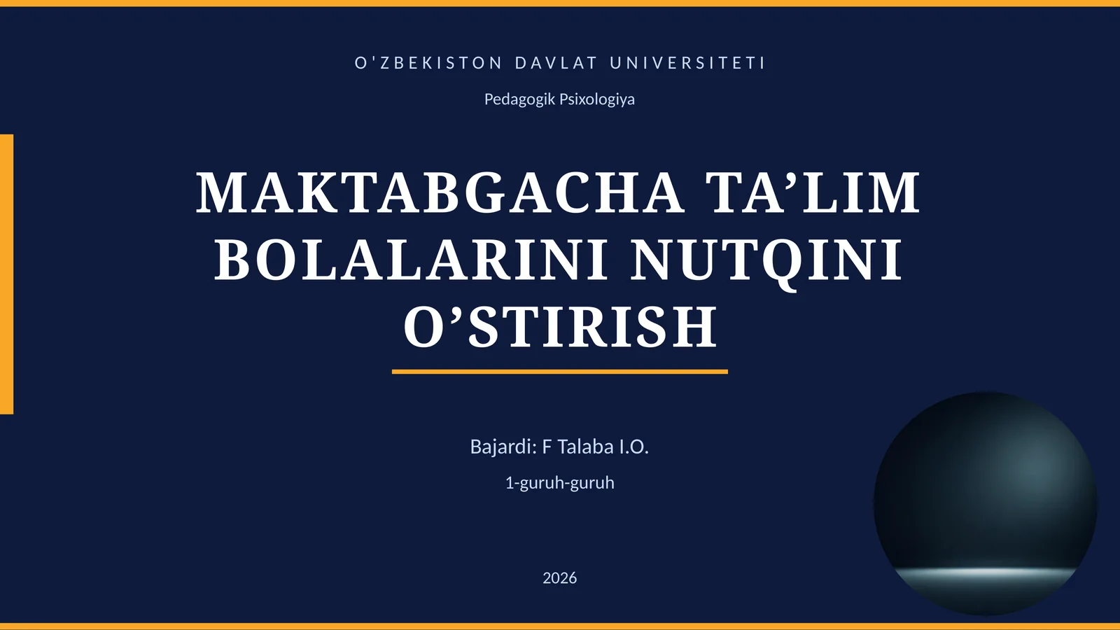 MAKTABGACHA TA’LIM BOLALARINI NUTQINI O’STIRISH