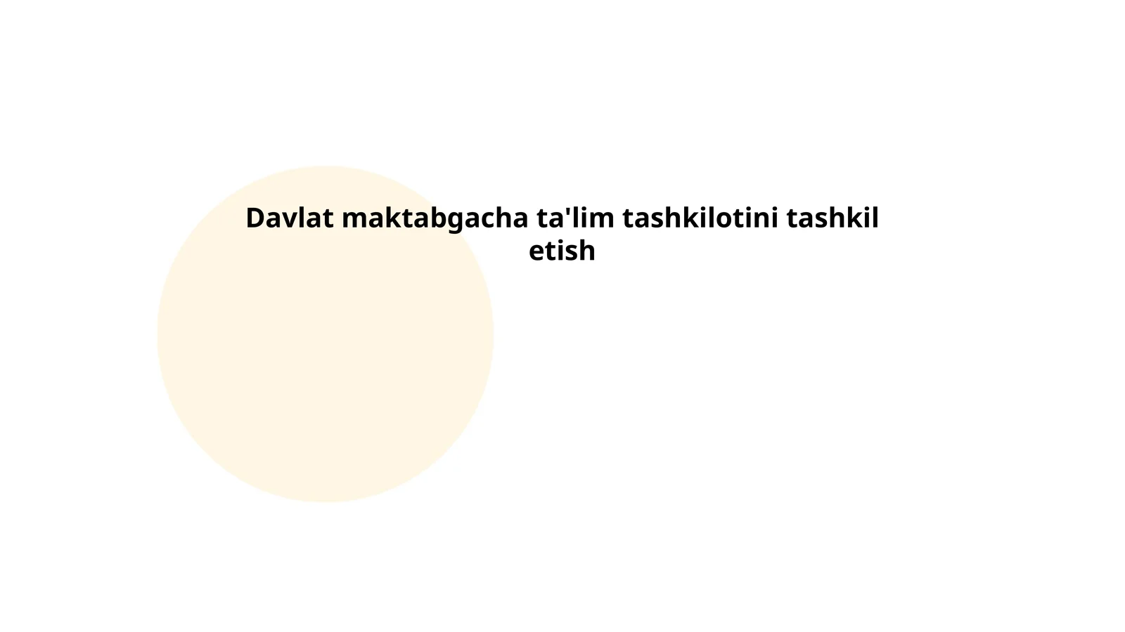 Davlat maktabgacha ta'lim tashkilotini tashkil etish
