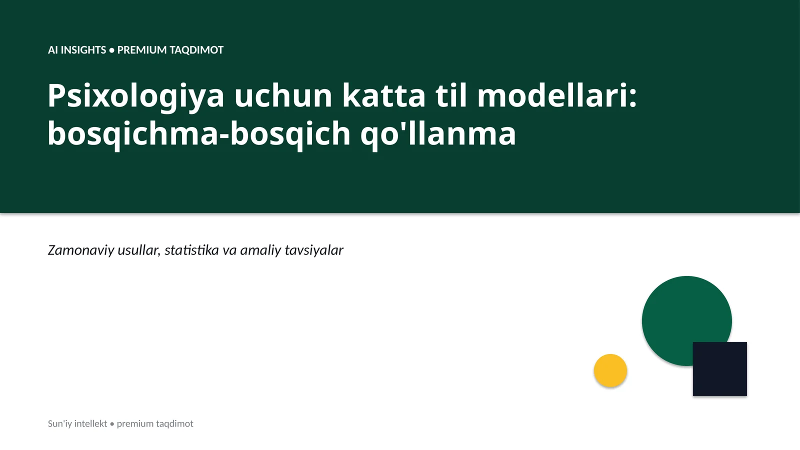 Psixologiya uchun katta til modellari: bosqichma-bosqich qo'llanma