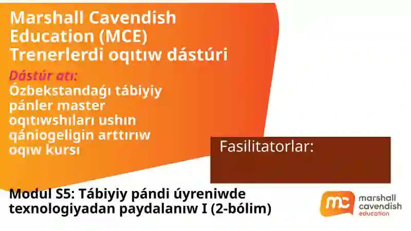 Dástúratı:Ózbekstandaǵı tábiyiy pánler master oqıtıwshıları ushın qániogeligin arttırıw oqıw kursı