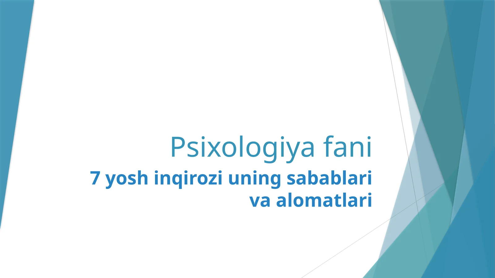 7 yosh inqirozi uning sabablari va alomatlari
