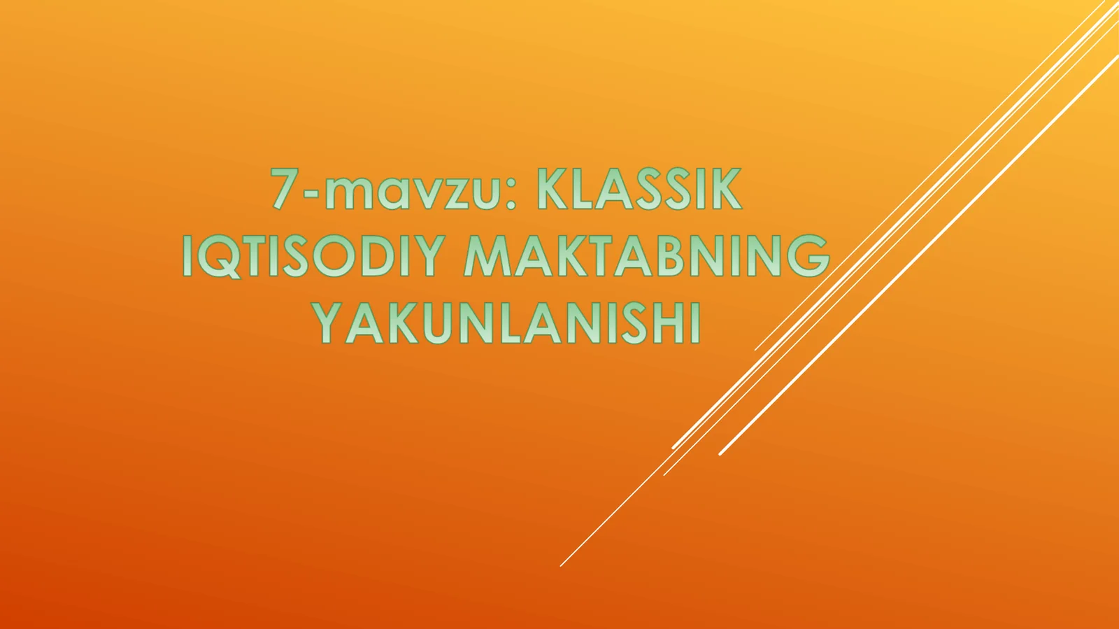 Karl Marksning iqtisodiy ta’limoti