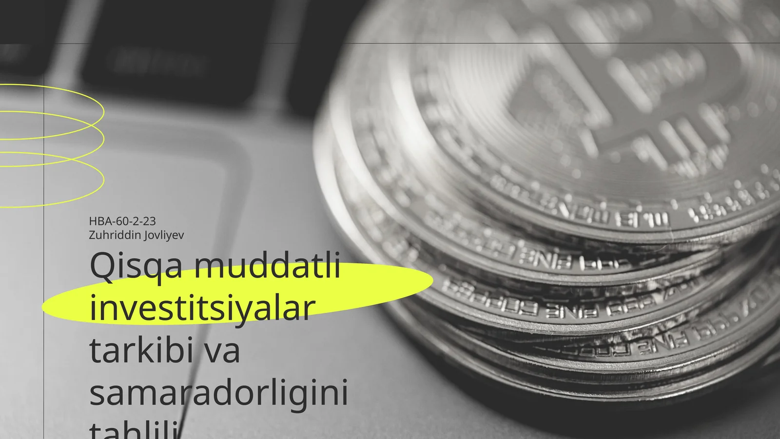 Qisqa muddatli investitsiyalar tarkibi va samaradorligini tahlili