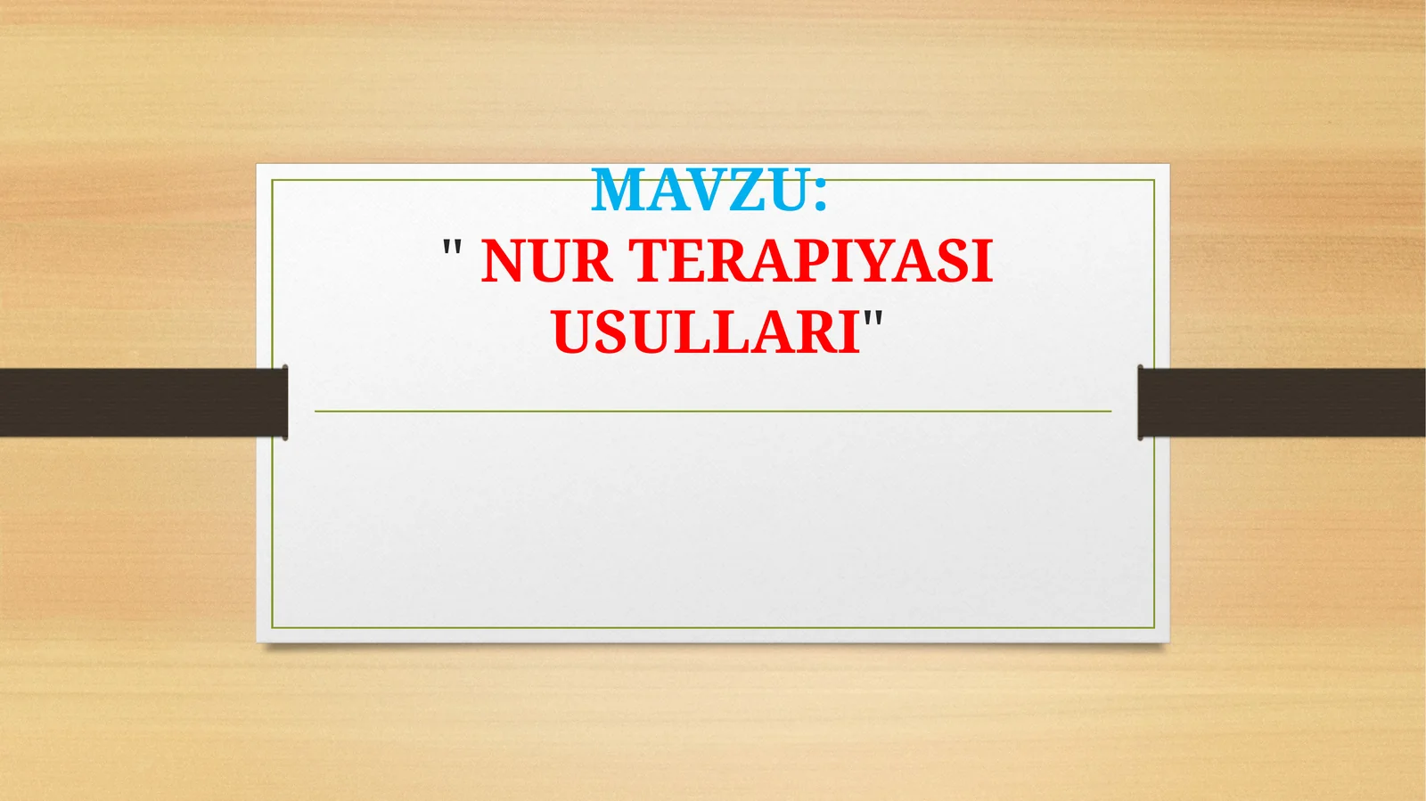 Nur Terapiyasi Usullari