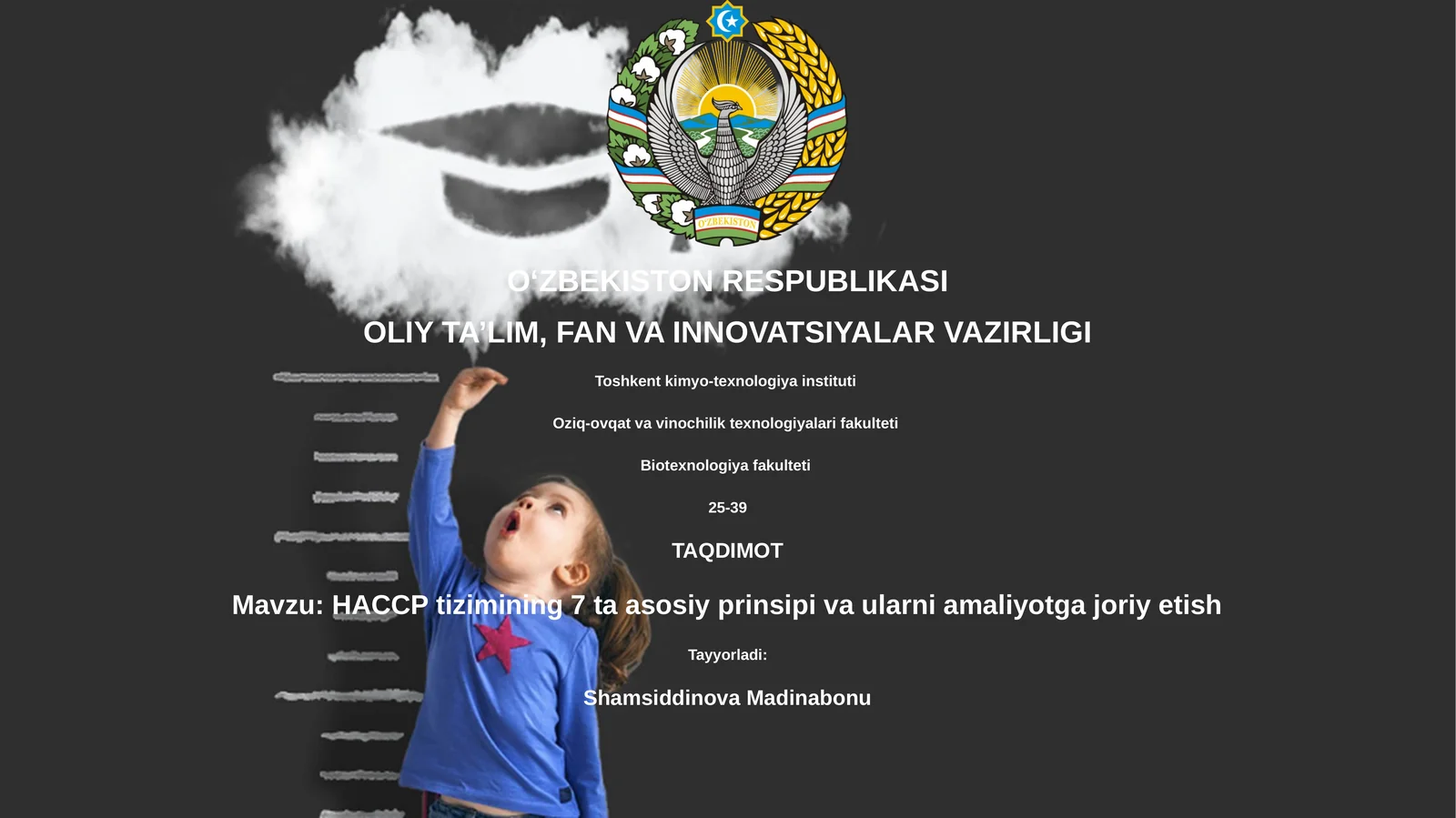 HACCP tizimining 7 ta asosiy prinsipi va ularni amaliyotga joriy etish