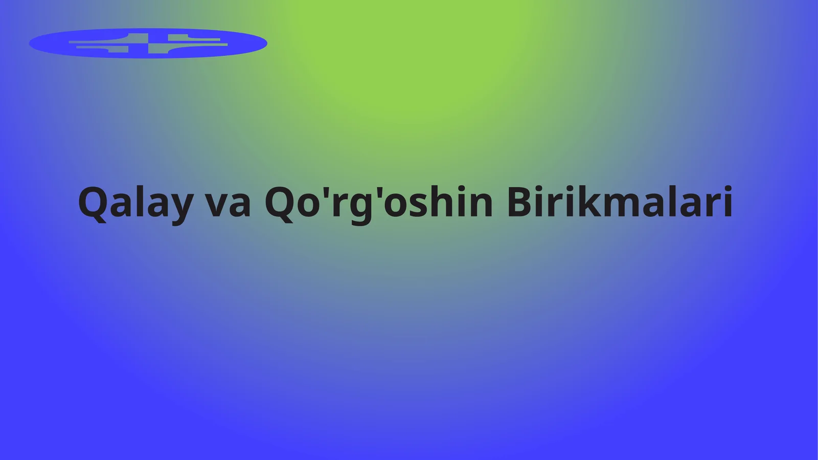 Qalay va Qo'rg'oshin Birikmalari
