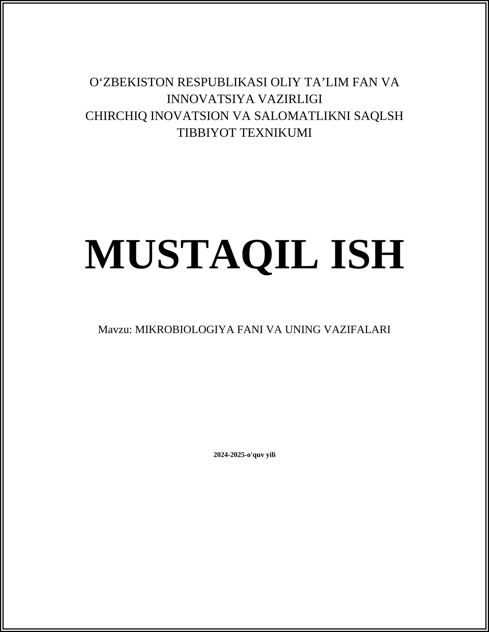Mikrobiologiya Fani va Uning Vazifalari