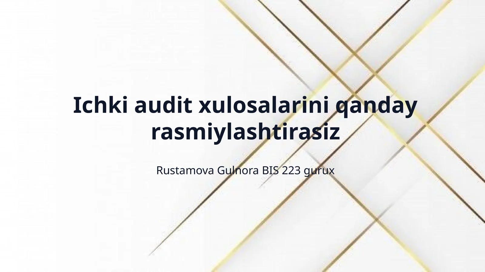 Ichki audit xulosalarini qanday rasmiylashtirasiz