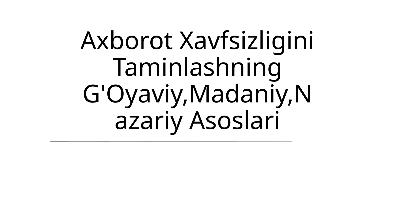 Mafkuraviy asoslar