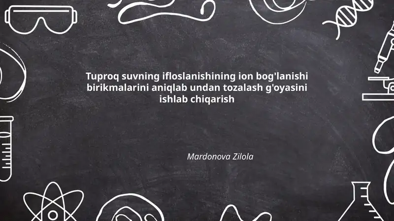 Tuproq suvlaridagi ion bog'lanishining identifikatsiya qilish usullari
