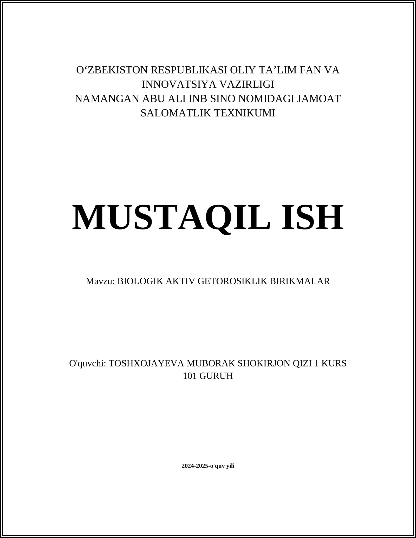 BIOLOGIK AKTIV GETOROSIKLIK BIRIKMALAR