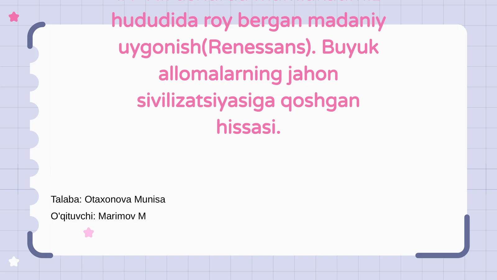 IX-XII asrlarda Madaniy Uygonish Davri