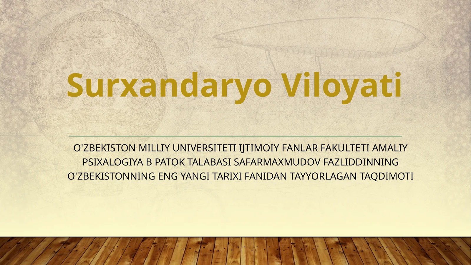 O'zbekistonning eng yangi tarix fanidan tayyorlagan taqdimoti