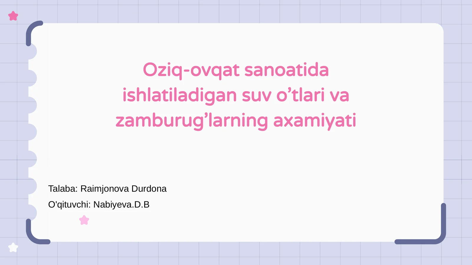 Oziq-ovqat sanoatida ishlatiladigan suv o’tlari va zamburug’larning axamiyati