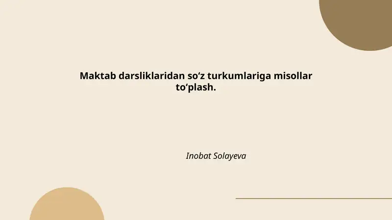 Maktab darsliklaridan so‘z turkumlariga misollar toʻplash