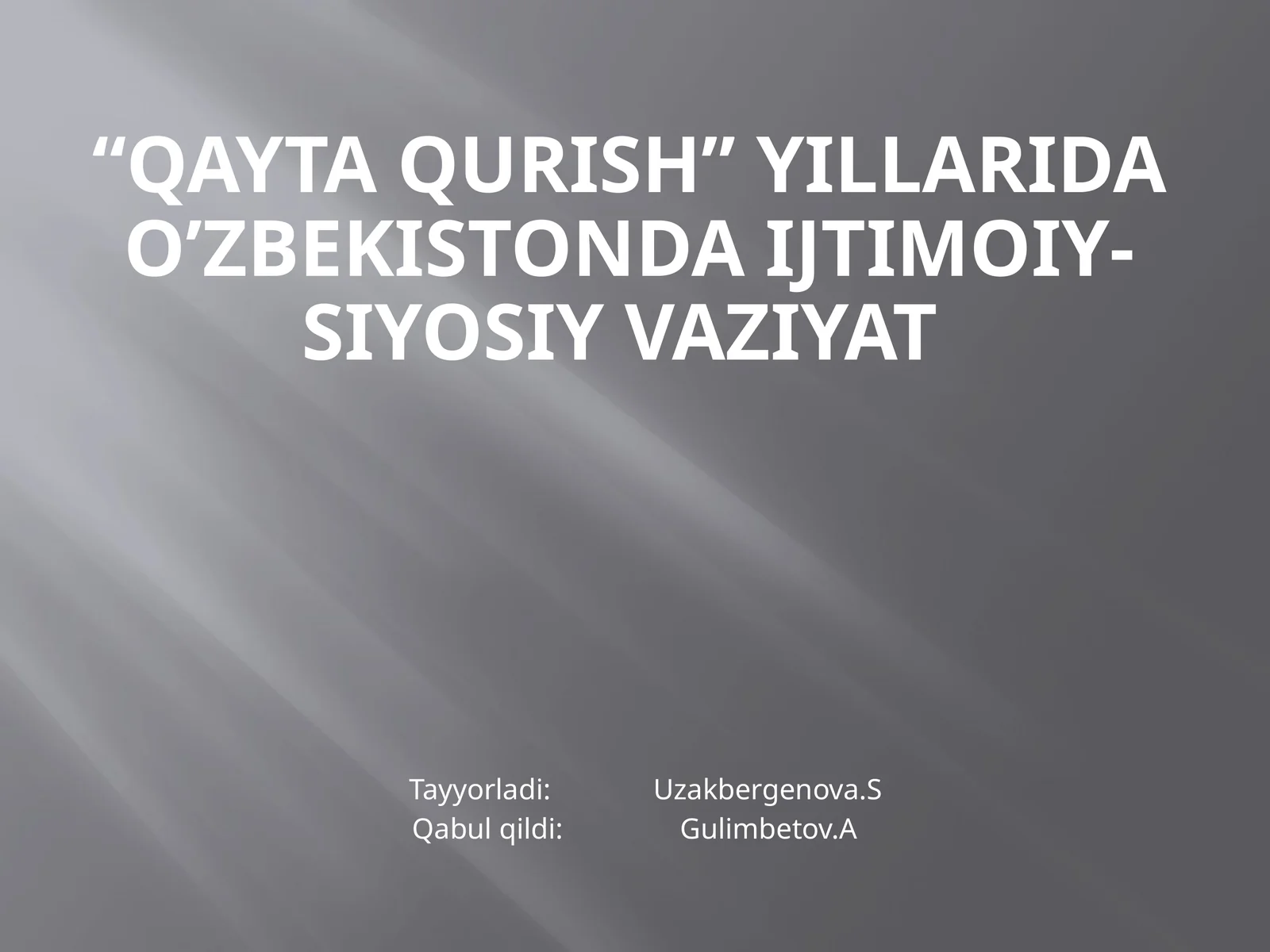 Qayta qurish yillari