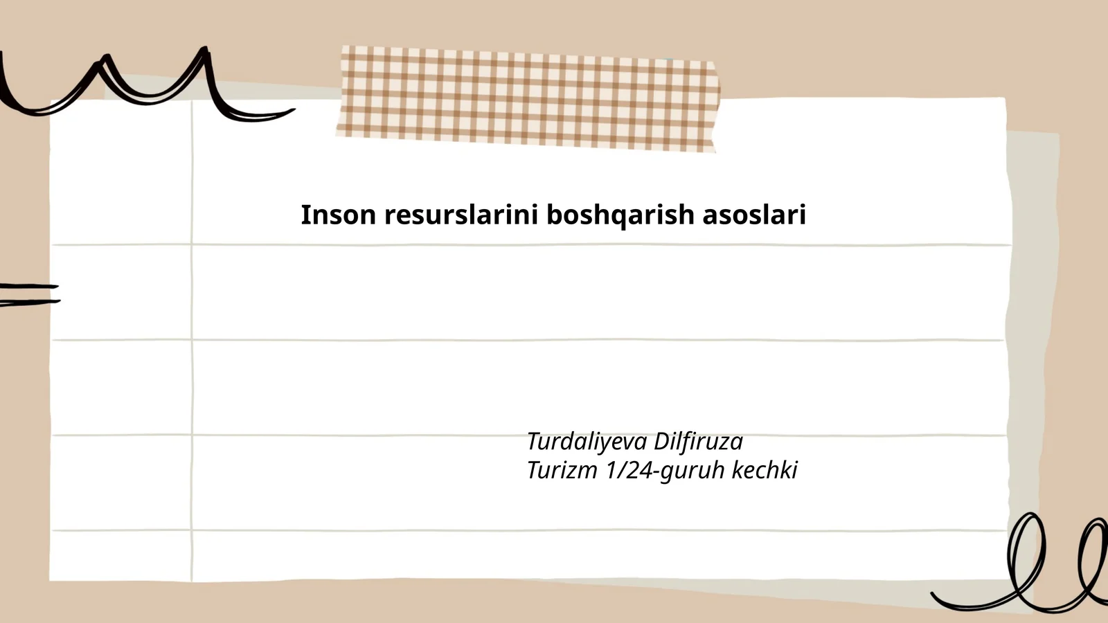 Inson resurslarini boshqarish asoslari
