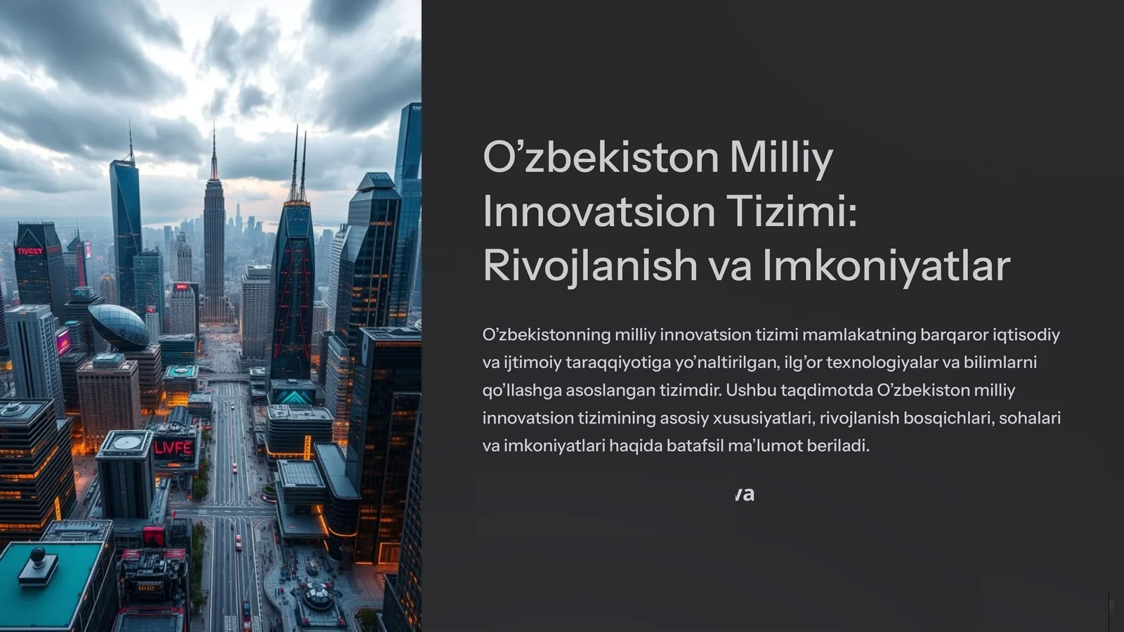 O’zbekiston Milliy Innovatsion Tizimi: Rivojlanish va Imkoniyatlar