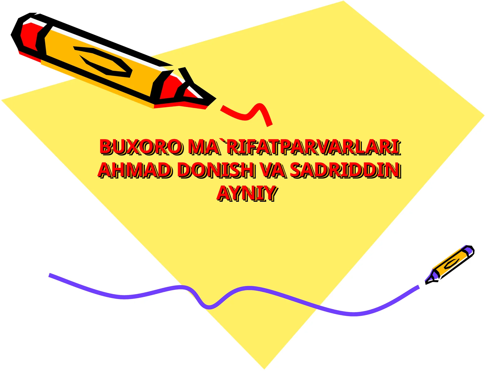 BUXORO MA`RIFATPARVARLARI AHMAD DONISH VA SADRIDDIN AYNIY