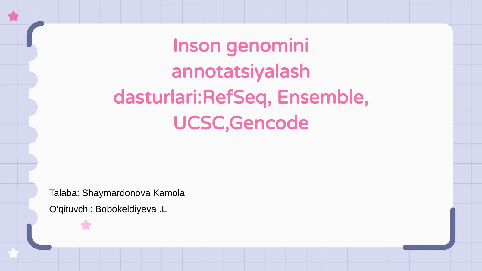 Inson genomini annotatsiyalash dasturlari