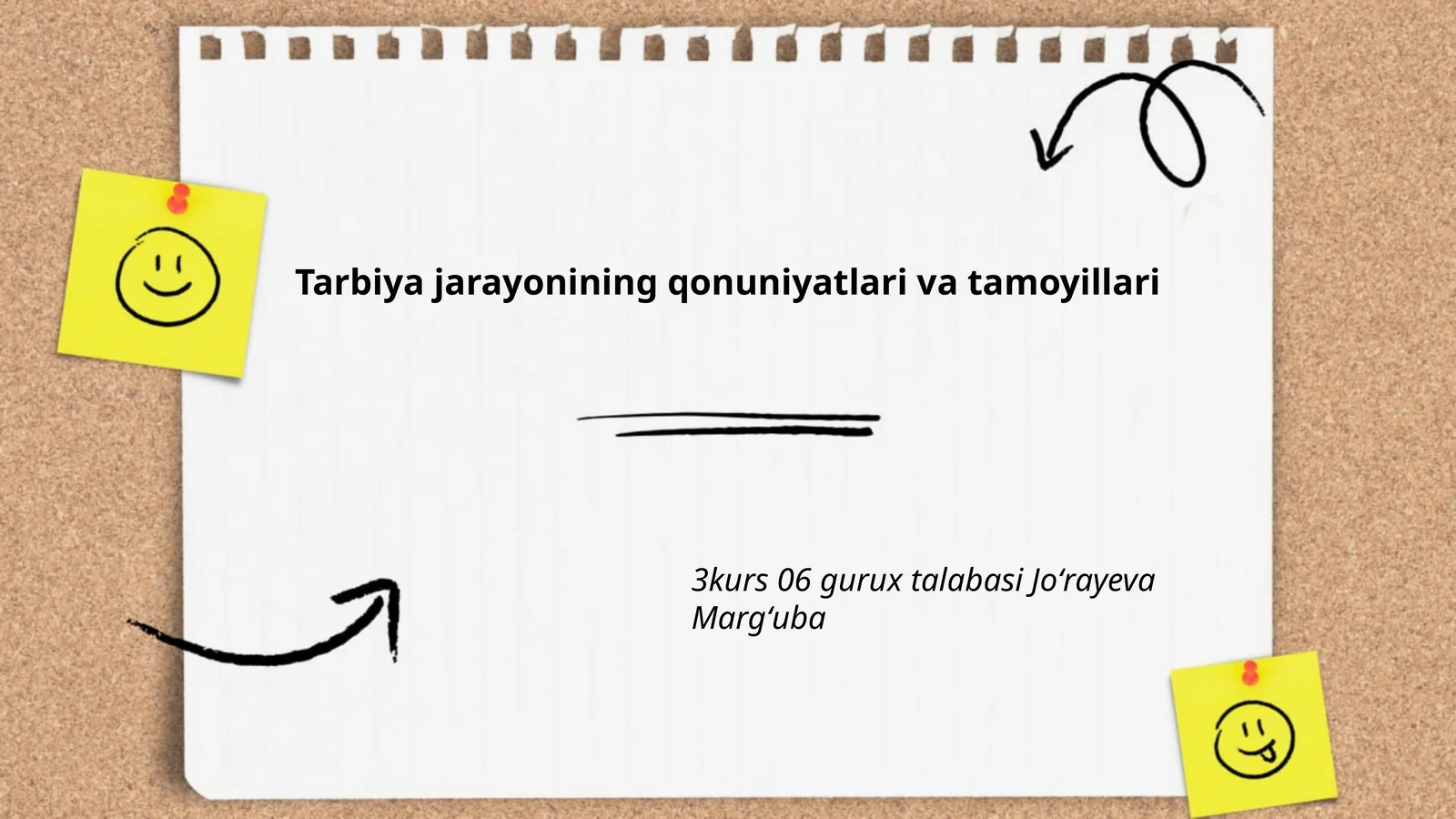Tarbiya jarayonining qonuniyatlari va tamoyillari