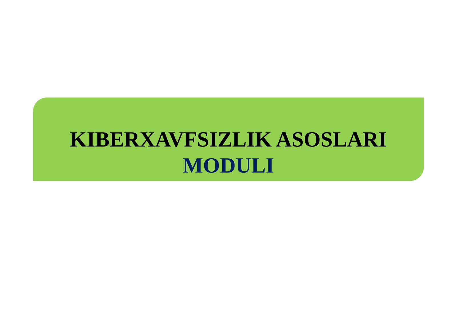 KIBERXAVFSIZLIKASOSLARIMODULI