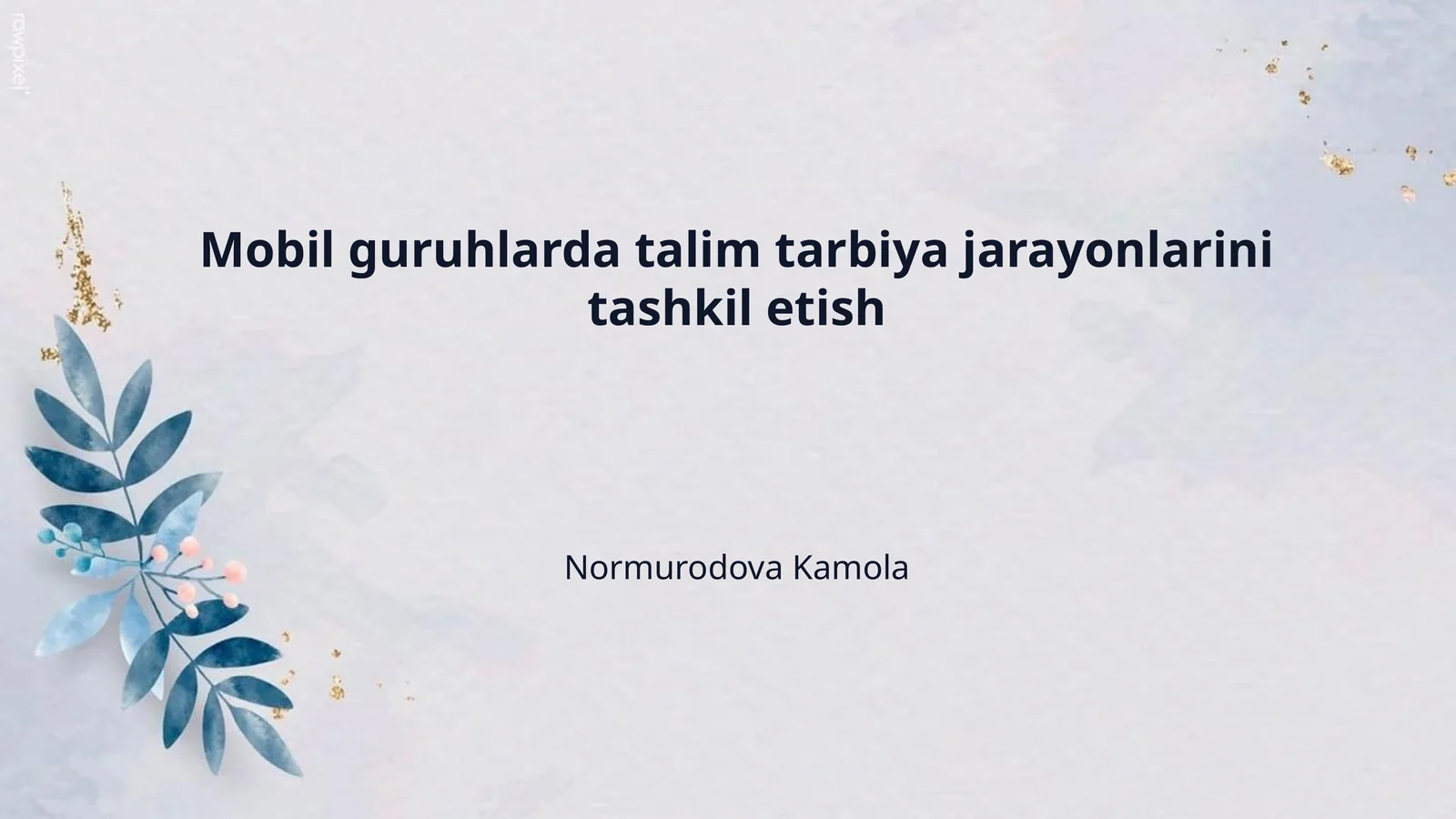 Mobil guruhlarda talim tarbiya jarayonlarini tashkil etish