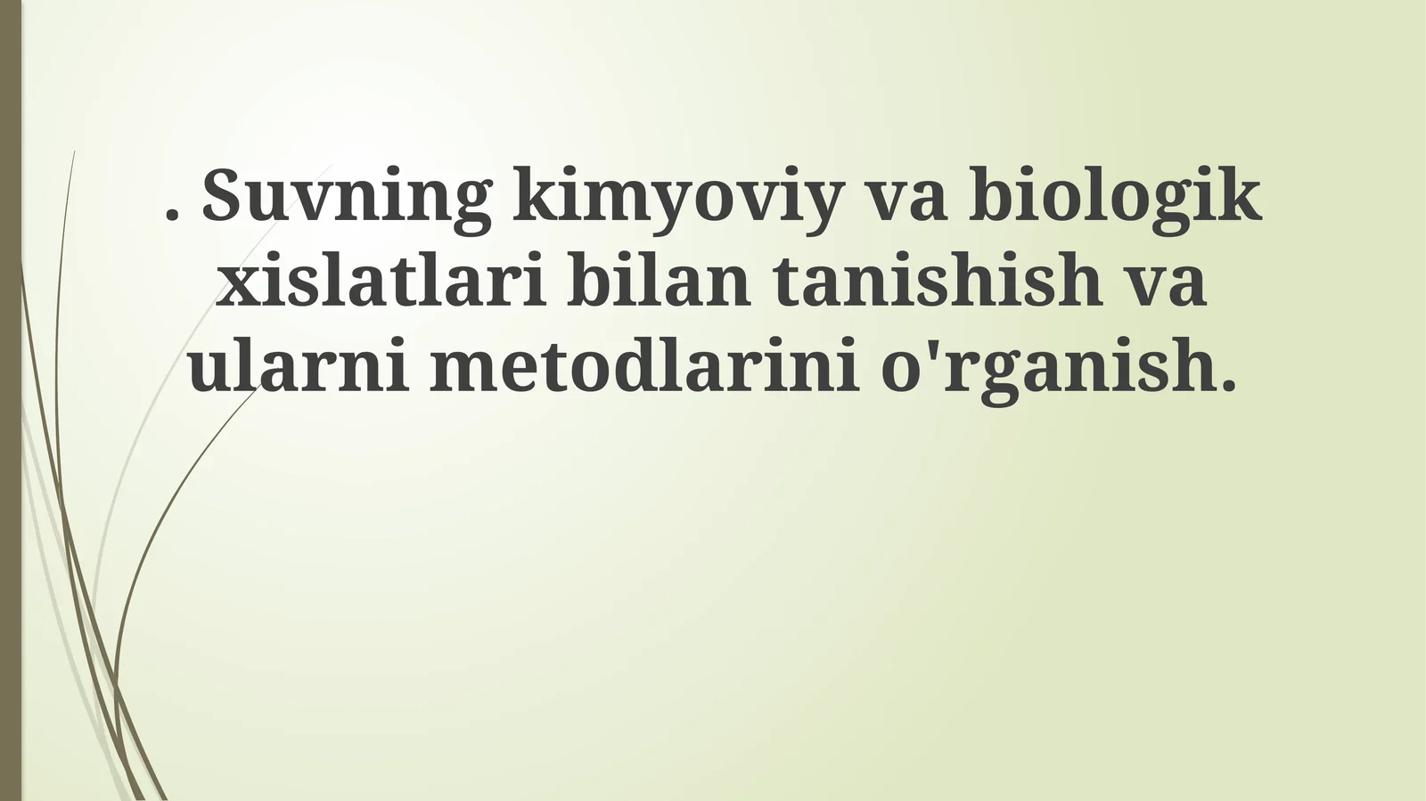 Suvning Kimyoviy va Biologik Xossalari