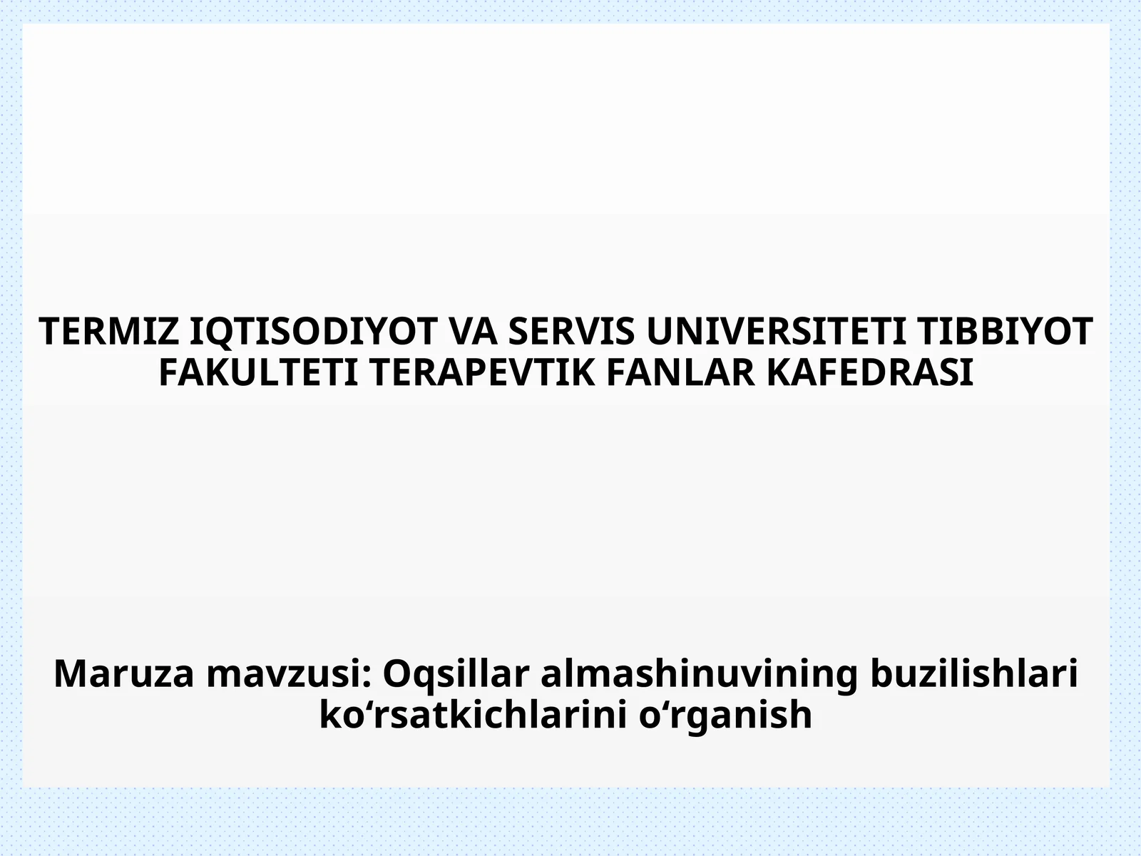 Oqsillar almashinuvining buzilishlari ko‘rsatkichlarini o‘rganish