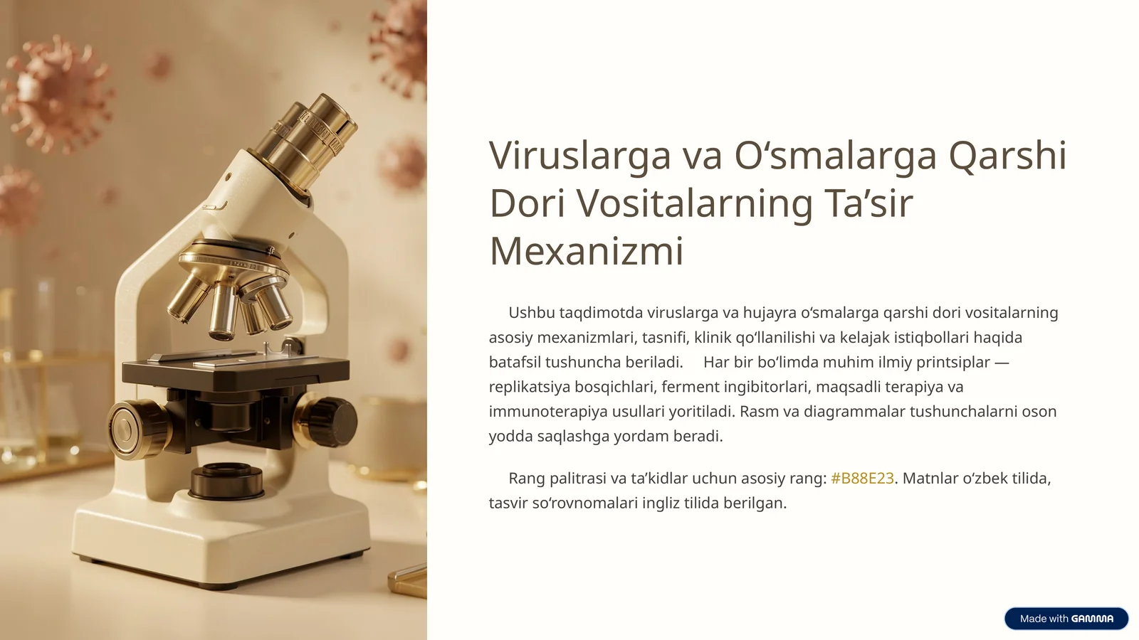 Viruslarga va O‘smalarga Qarshi Dori Vositalarning Ta’sir Mexanizmi