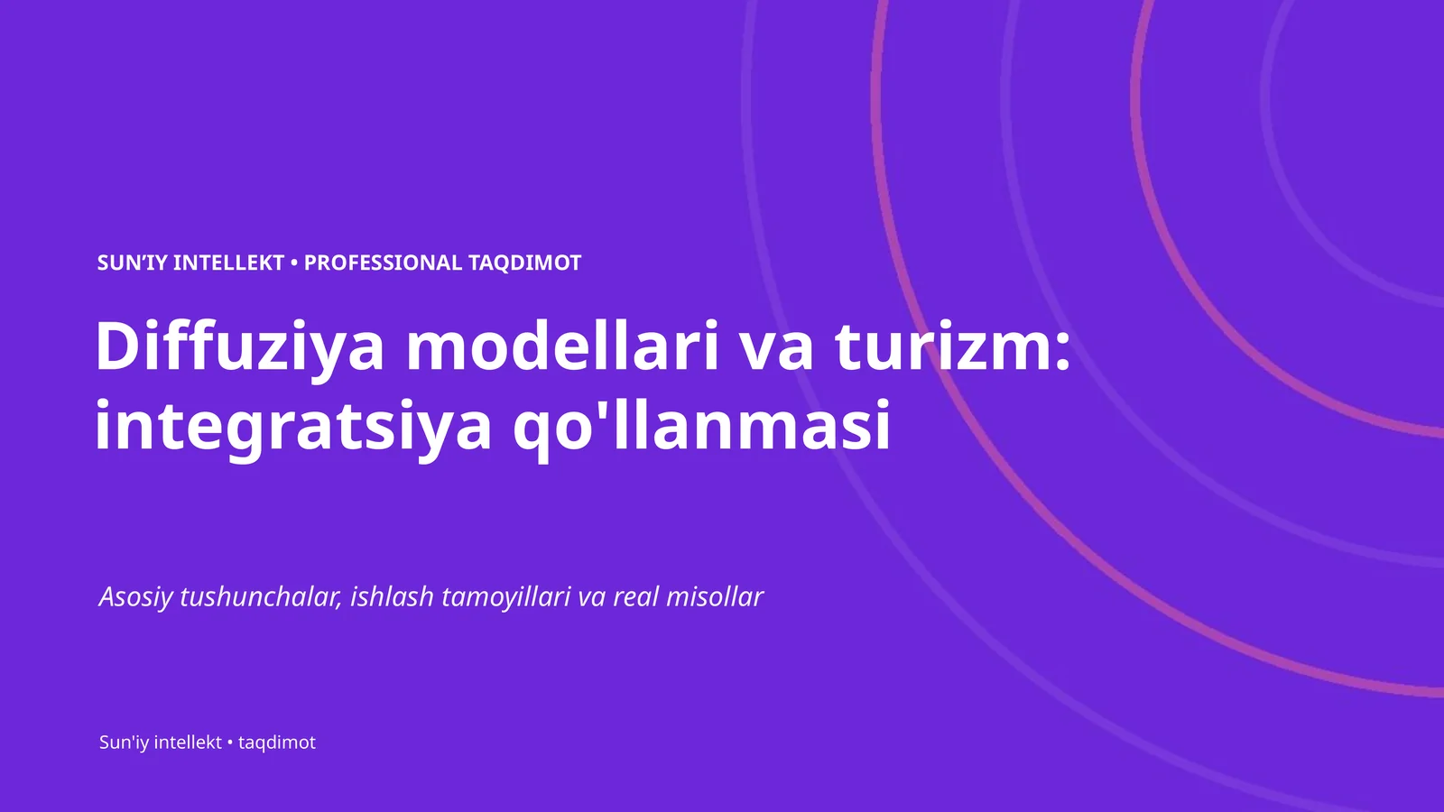 Diffuziya modellari va turizm: integratsiya qo'llanmasi