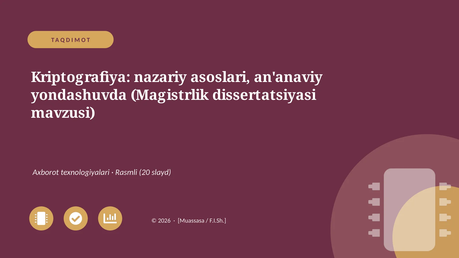 Kriptografiya: nazariy asoslari, an'anaviy yondashuvda