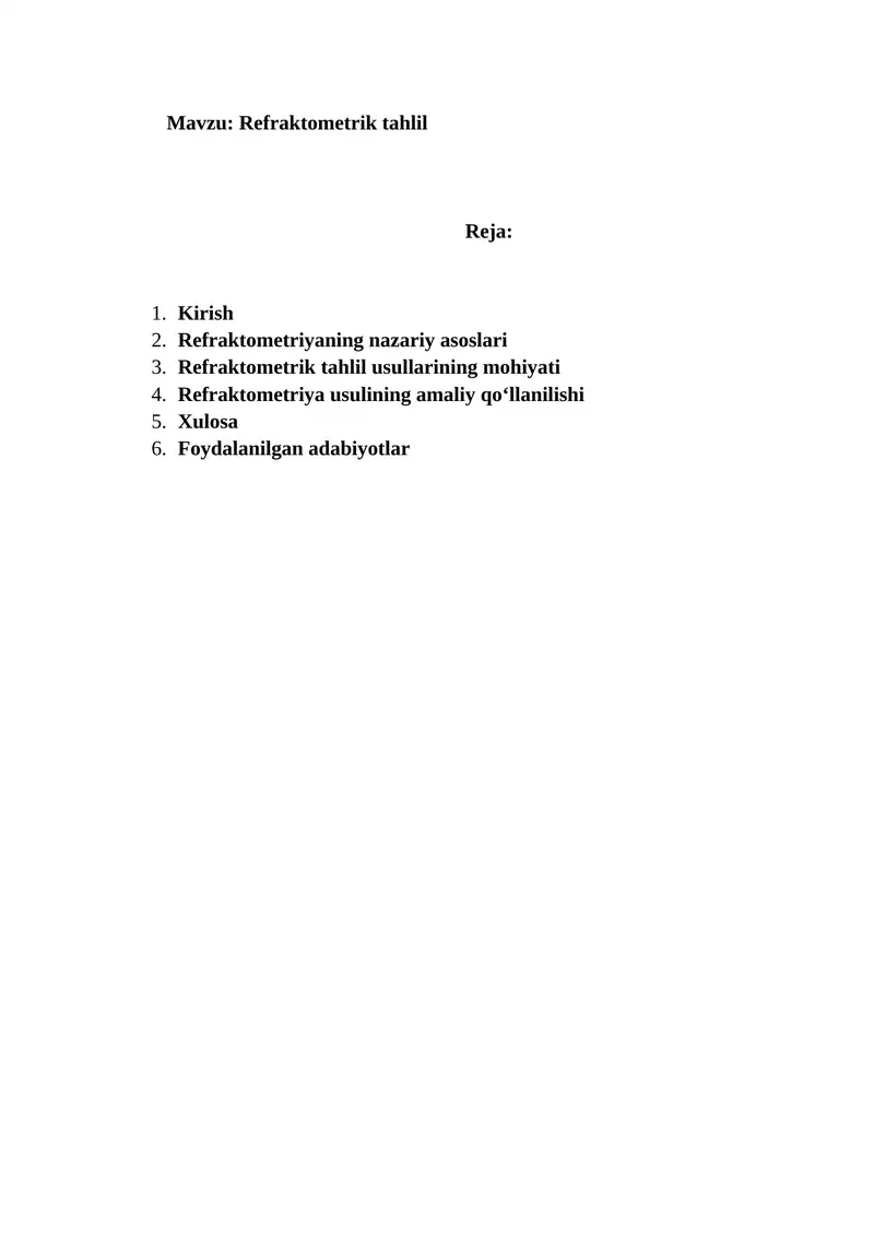 Refraktometrik tahlil