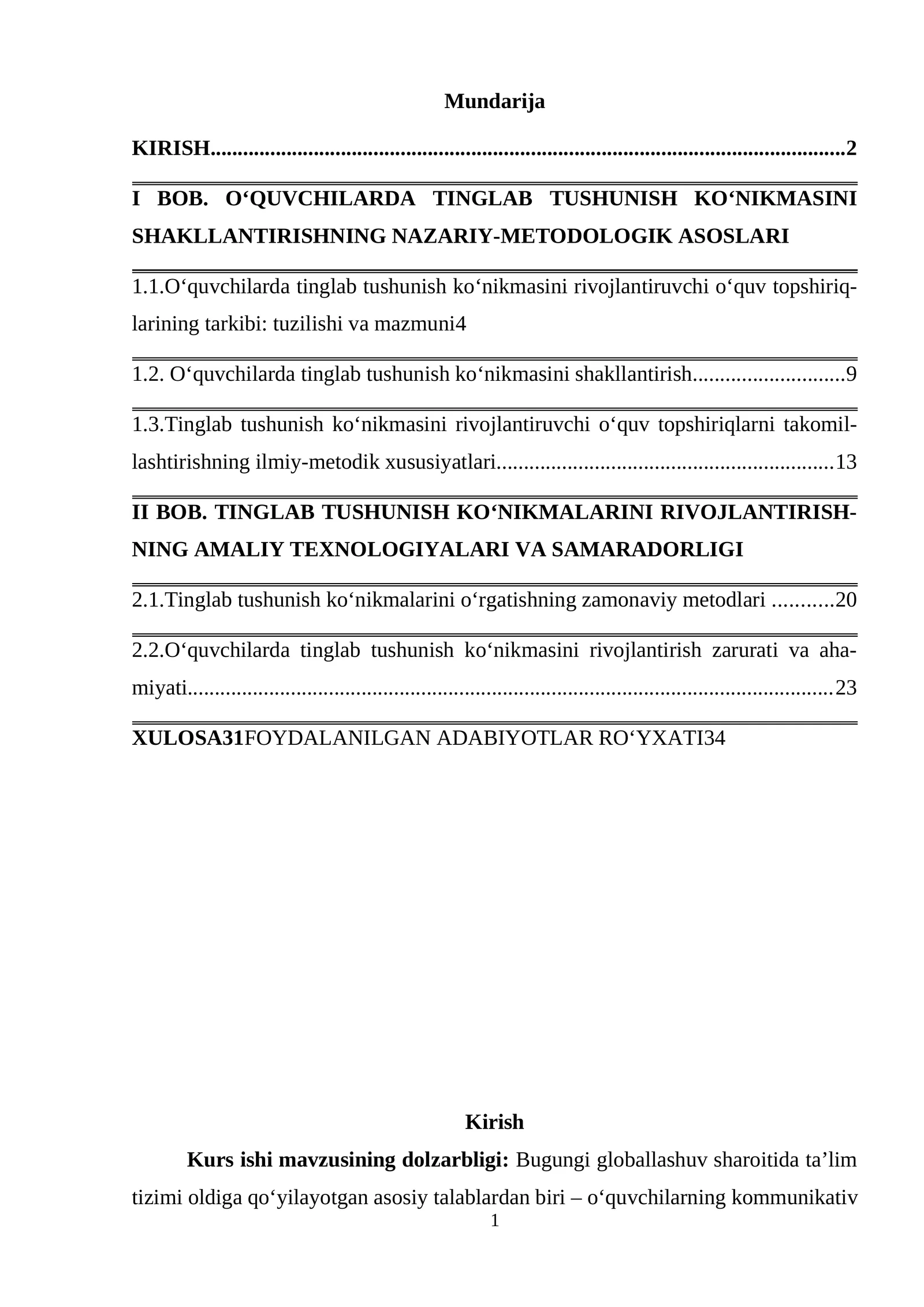 O‘QUVCHILARDA TINGLAB TUSHUNISH KO‘NIKMASINI SHAKLLANTIRISHNING NAZARIY-METODOLOGIK ASOSLARI