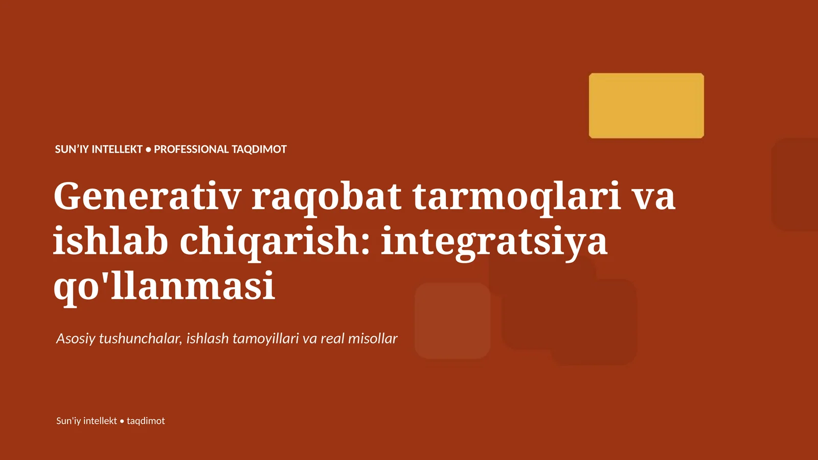 Generativ raqobat tarmoqlari va ishlab chiqarish: integratsiya qo'llanmasi