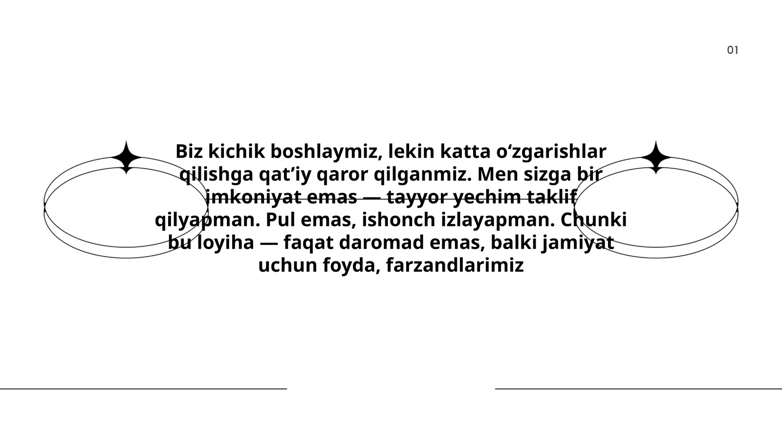 Daromad emas, balki jamiyat uchun foyda