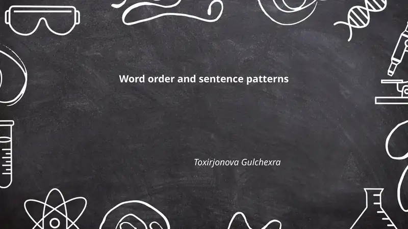 Word order and sentence patterns