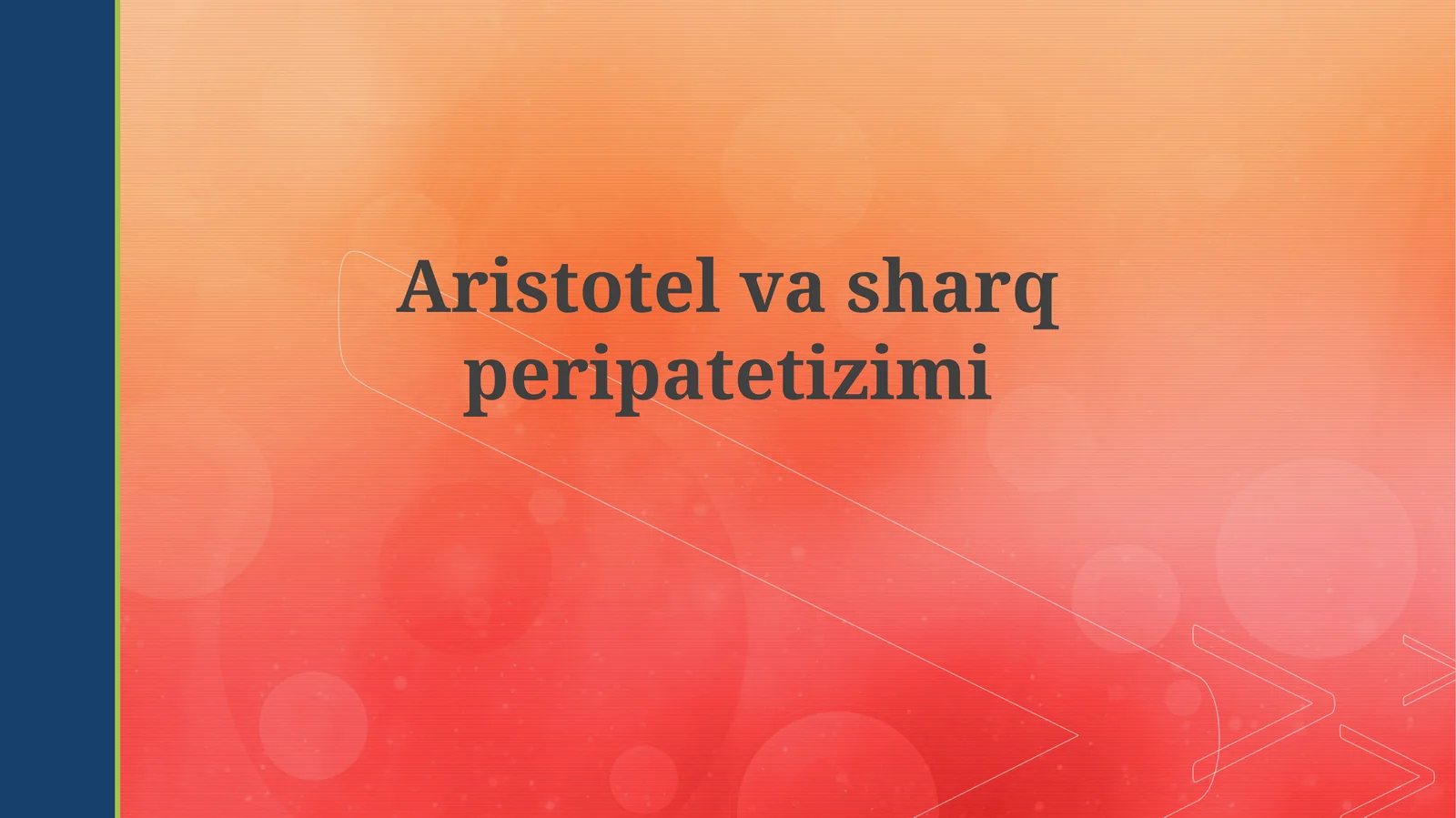 Aristotel va sharq peripatetizmi