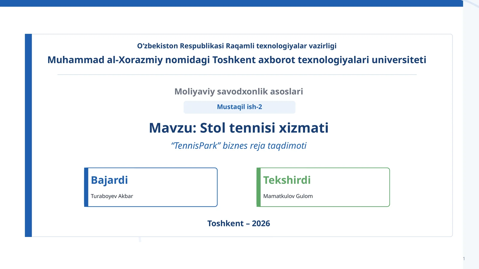 Stol tennisi xizmati