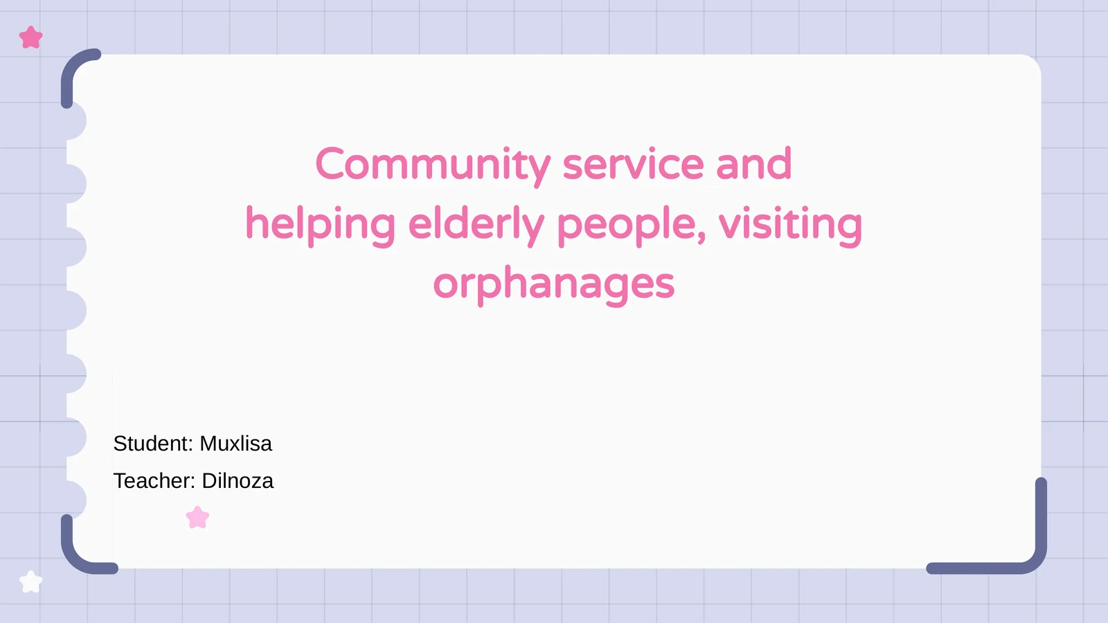 Community Service and Helping Elderly People