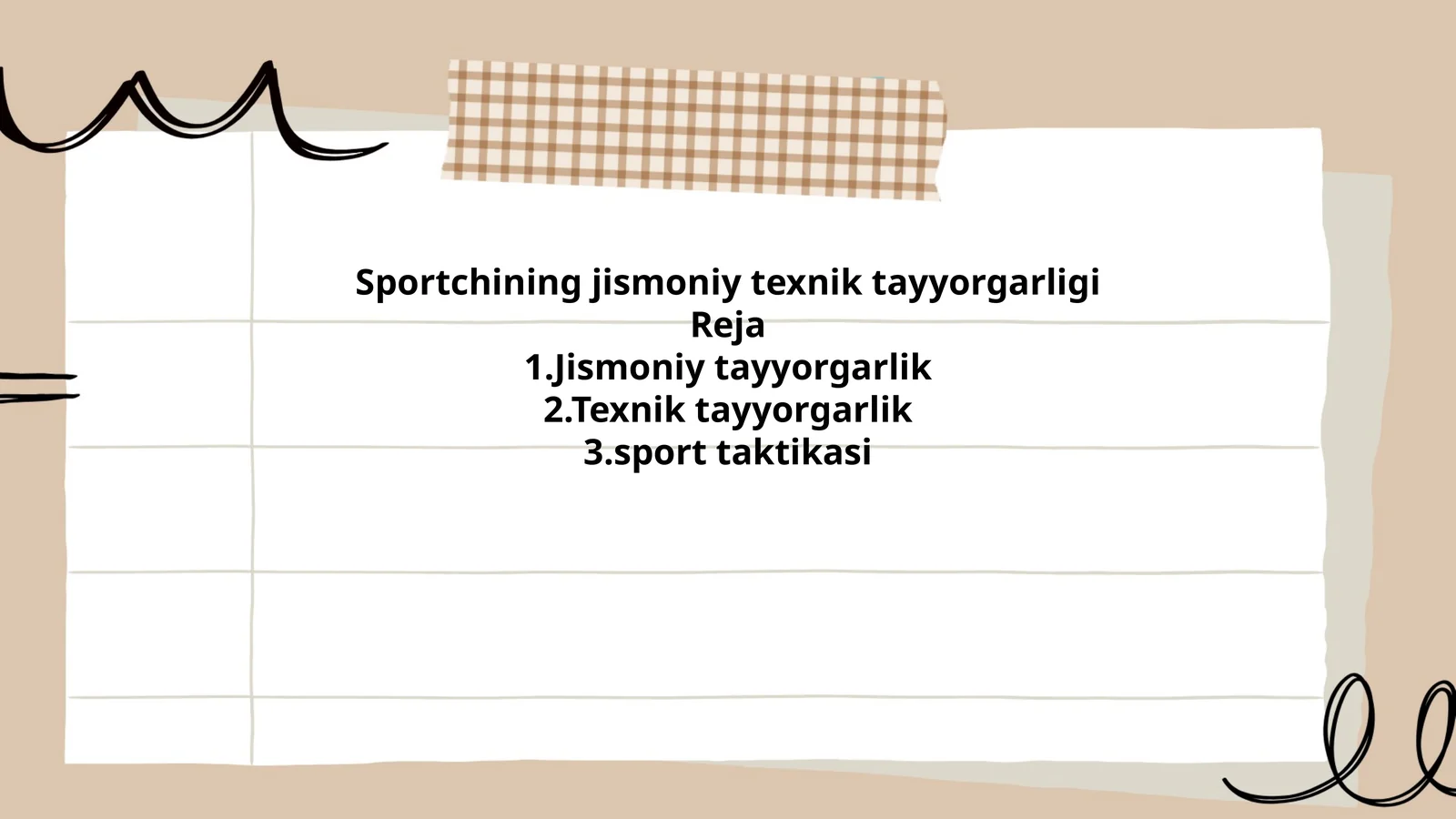 Sportchining jismoniy texnik tayyorgarligi