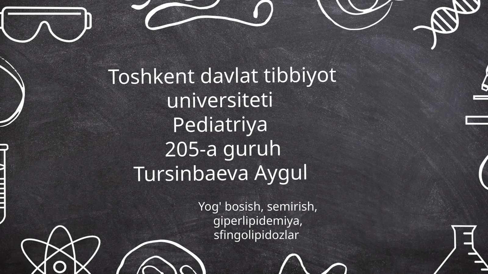 Yog' bosish, semirish, giperlipidemiya, sfingolipidozlar