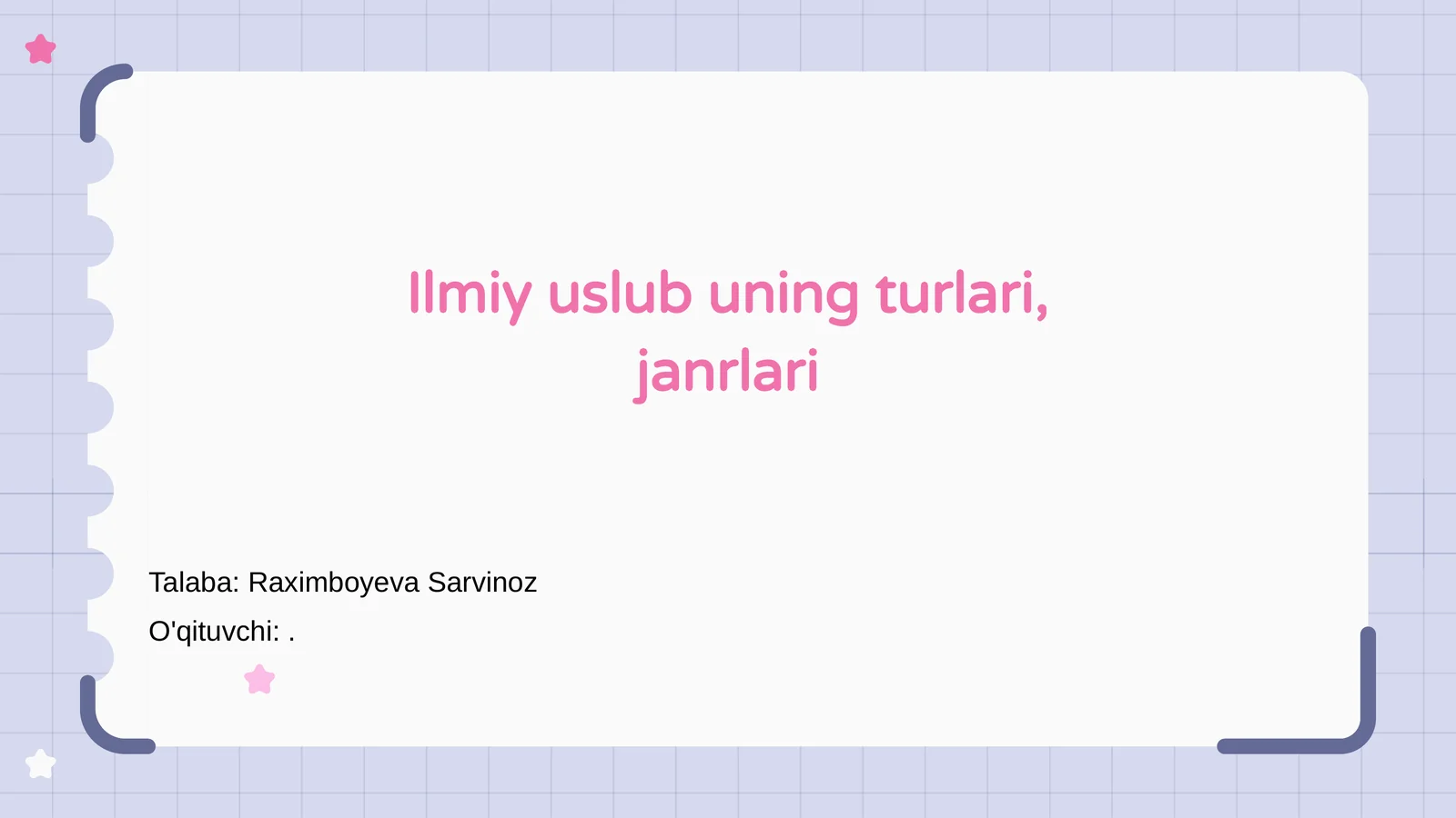 Ilmiy uslub uning turlari, janrlari