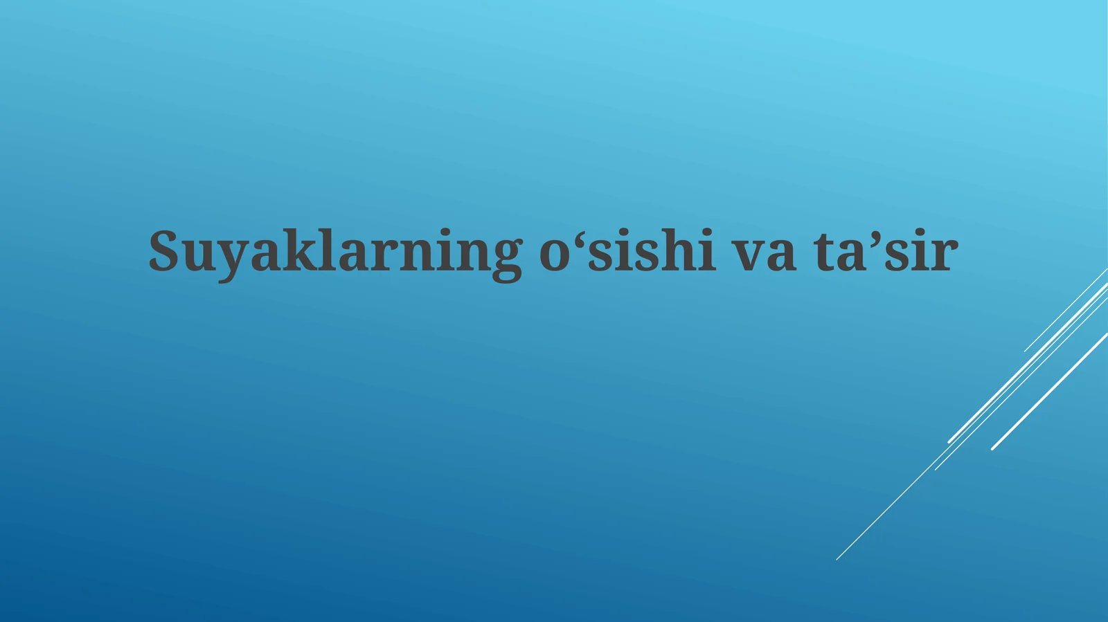 Suyaklarning oʻsishi va taʼsir