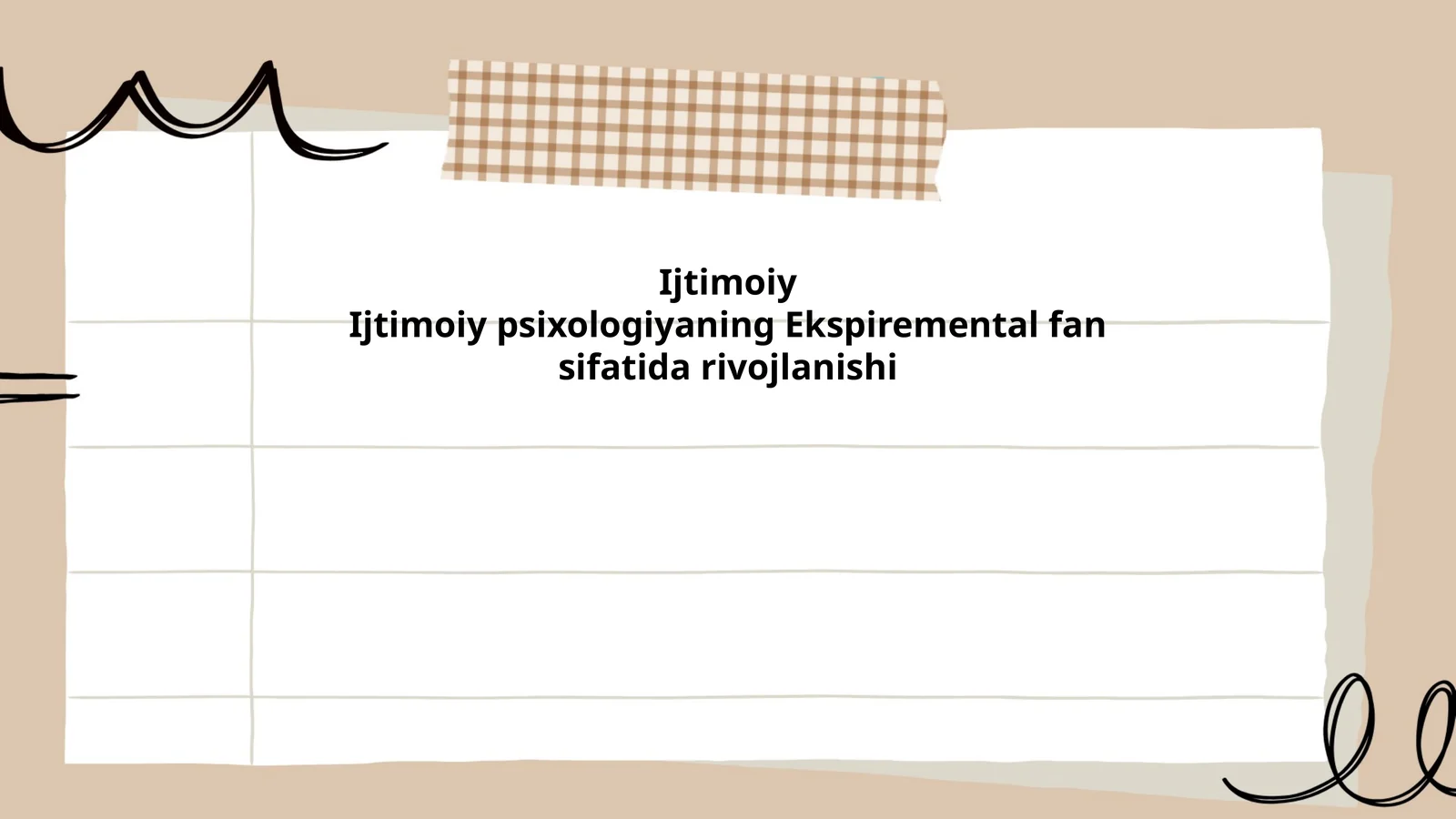 Ijtimoiy psixologiyaning Ekspiremental fan sifatida rivojlanishi