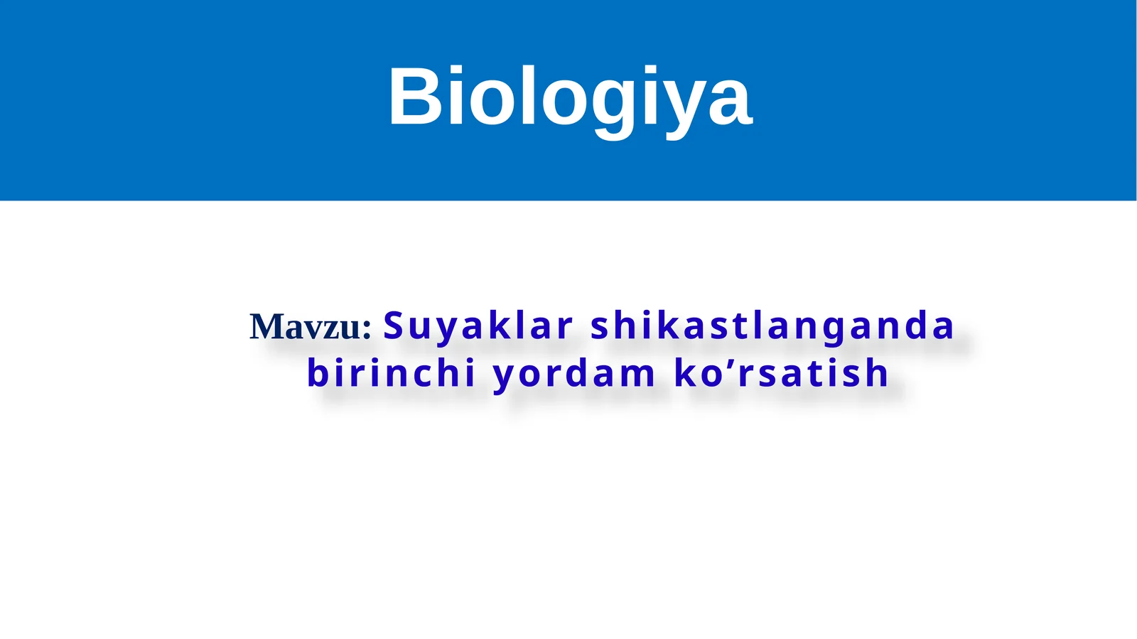 Suyaklar shikastlanganda birinchi yordam ko’rsatish