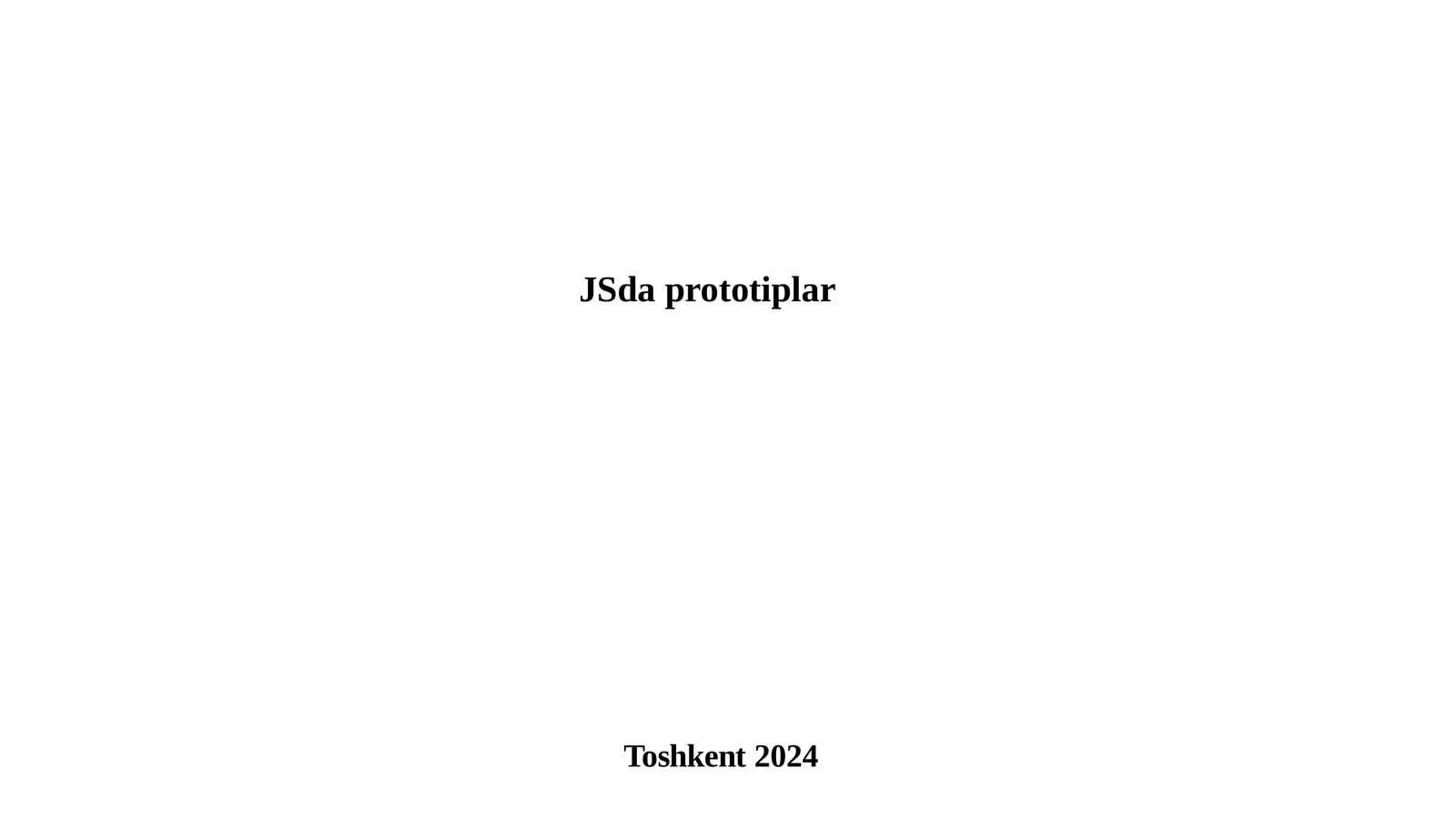 JavaScript'daprototiplar